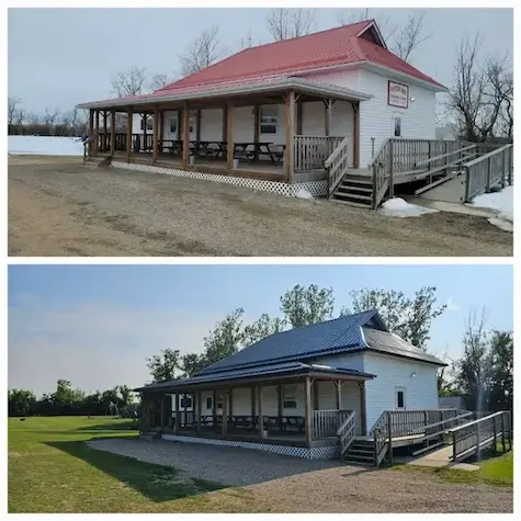Standing seam metal roofing replacement at Antler Hill Community League in Calgary